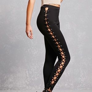 Lace up leggings